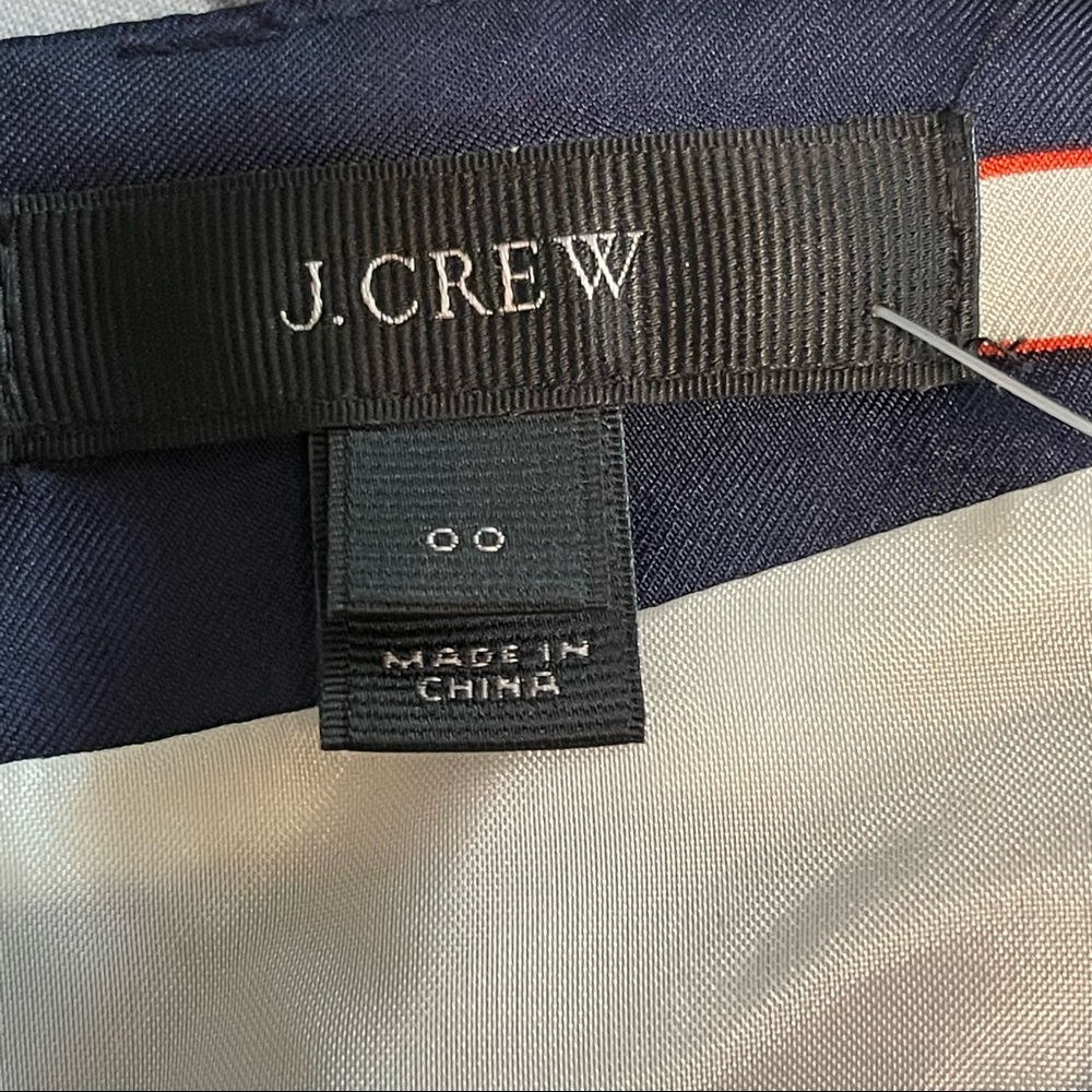 J.Crew 100% Silk Striped Sheath Dress 00 With Pockets Dead Stock - Picture 11 of 13
